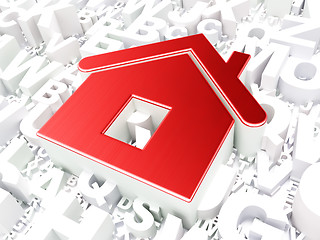 Image showing Privacy concept: Home on alphabet background
