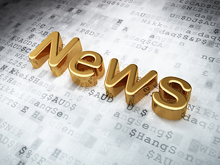 Image showing News concept: Golden News on digital background