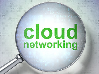 Image showing Cloud computing concept: Cloud Networking with optical glass