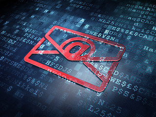 Image showing Business concept: Red Email on digital background