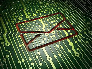 Image showing Finance concept: Email on circuit board background
