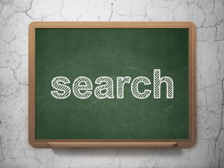 Image showing Web design concept: Search on chalkboard background