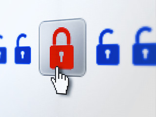 Image showing Safety concept: Locks on digital computer screen