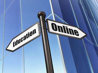 Image showing Education concept: sign Online Education on Building background