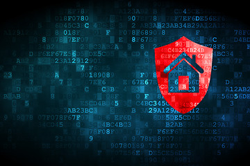 Image showing Business concept: Shield on digital background