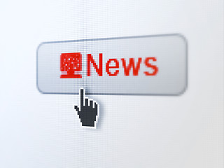 Image showing News concept: News and Computer Pc on digital button background