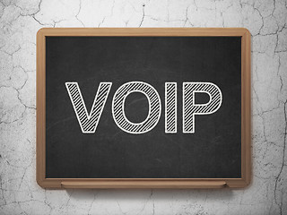 Image showing Web design concept: VOIP on chalkboard background