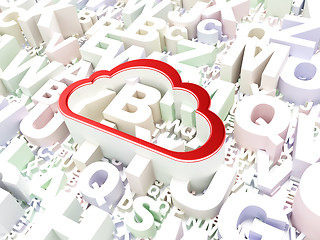 Image showing Cloud computing concept: Cloud on alphabet background