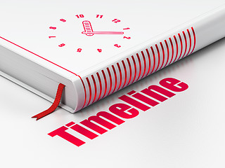 Image showing Time concept: book Clock, Timeline on white background