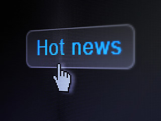 Image showing News concept: Hot News on digital button background
