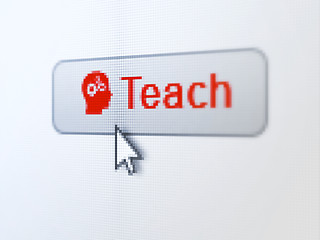 Image showing Education concept: Teach and Head With Gears on digital button background