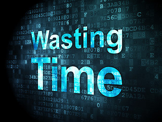 Image showing Time concept: Wasting Time on digital background