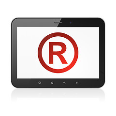 Image showing Law concept: Registered on tablet pc computer