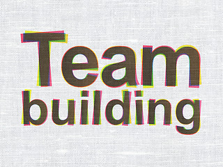 Image showing Finance concept: Team Building on fabric texture background