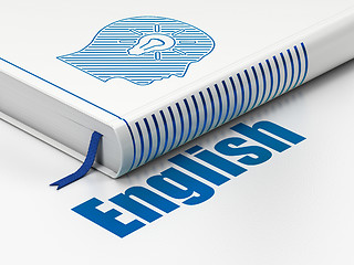 Image showing Education concept: book Head With Light Bulb, English on white background