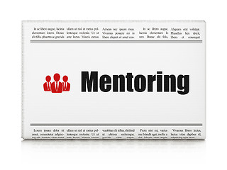 Image showing Education concept: newspaper with Mentoring and Business People