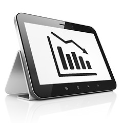 Image showing Advertising concept: Decline Graph on tablet pc computer