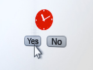 Image showing Time concept: Clock on digital computer screen