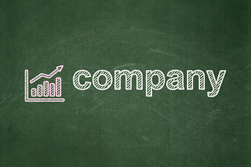 Image showing Business concept: Growth Graph and Company on chalkboard background