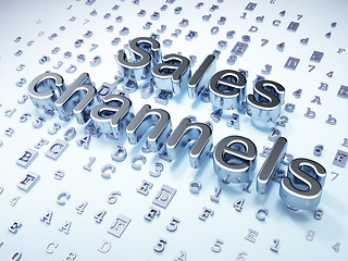 Image showing Advertising concept: Silver Sales Channels on digital background