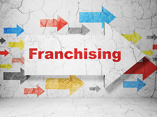 Image showing Finance concept: arrow with Franchising on grunge wall background