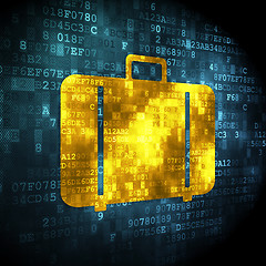 Image showing Travel concept: Bag on digital background