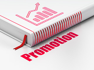 Image showing Marketing concept: book Growth Graph, Promotion on white background