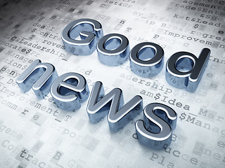 Image showing News concept: Silver Good News on digital background