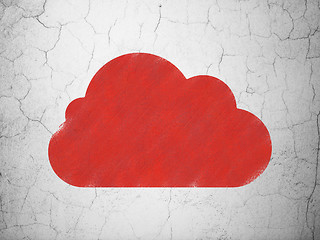 Image showing Cloud networking concept: Cloud on wall background