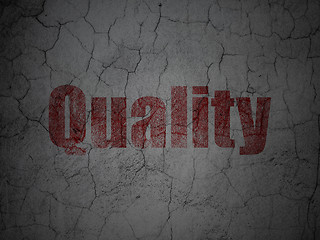 Image showing Marketing concept: Quality on grunge wall background