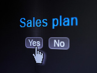 Image showing Advertising concept: Sales Plan on digital computer screen