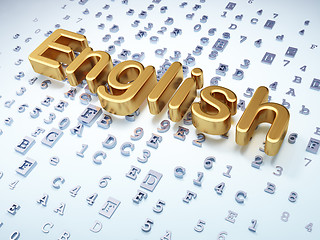 Image showing Education concept: Golden English on digital background