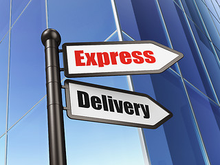 Image showing Finance concept: sign Express Delivery on Building background