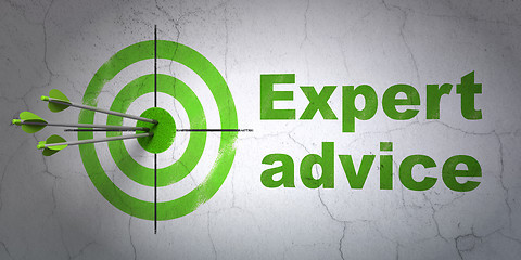 Image showing Law concept: target and Expert Advice on wall background