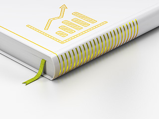 Image showing News concept: closed book, Growth Graph on white background