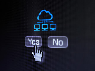 Image showing Cloud computing concept: Cloud Network on digital computer screen