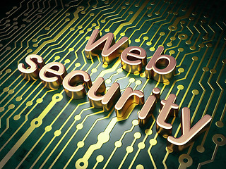 Image showing SEO web design concept: Web Security on circuit board background