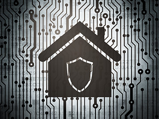 Image showing Security concept: circuit board with Home