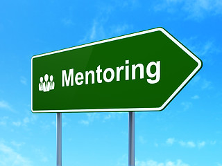 Image showing Education concept: Mentoring and Business People on road sign background