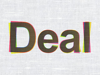 Image showing Finance concept: Deal on fabric texture background