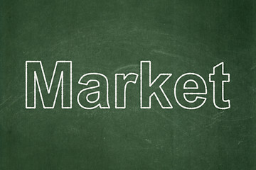 Image showing Business concept: Market on chalkboard background