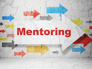 Image showing Education concept: arrow with Mentoring on grunge wall background