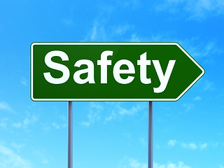 Image showing Privacy concept: Safety on road sign background