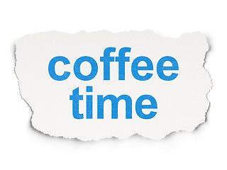 Image showing Time concept: Coffee Time on Paper background