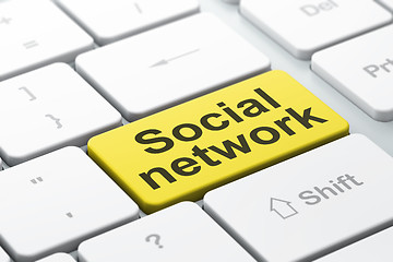 Image showing Social network concept: Social Network on computer keyboard background