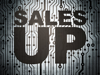 Image showing Marketing concept: circuit board with Sales Up
