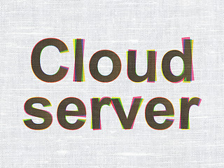 Image showing Cloud technology concept: Cloud Server on fabric texture background