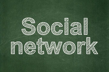 Image showing Social network concept: Social Network on chalkboard background