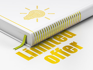 Image showing Finance concept: book Light Bulb, Limited Offer on white background