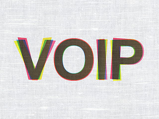 Image showing Web design concept: VOIP on fabric texture background